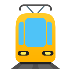 Wie Straßenbahn Emoji auf Google aussieht.