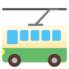 How Trolleybus emoji looks on Google.