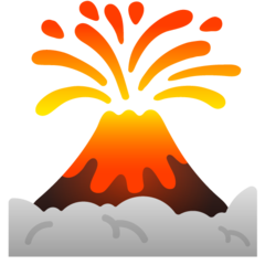 How Volcano emoji looks on Google.