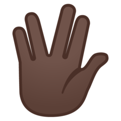 How Vulcan Salute: Dark Skin Tone emoji looks on Google.