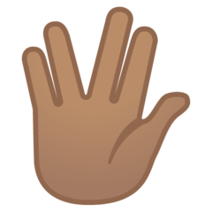 How Vulcan Salute: Medium Skin Tone emoji looks on Google.