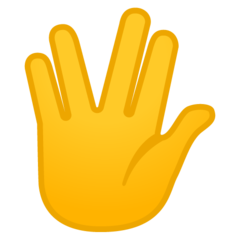 How Vulcan Salute emoji looks on Google.