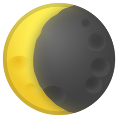 How Waning Crescent Moon emoji looks on Google.