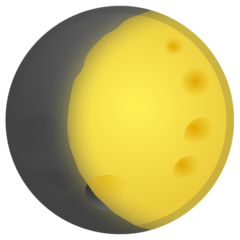 How Waxing Gibbous Moon emoji looks on Google.