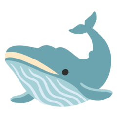 Bagaimana emoji Ikan paus kelihatan di Google.