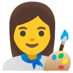 Como o emoji do Artista plástica é exibido no Google.