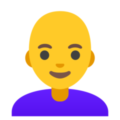 Bagaimana emoji Perempuan: botak kelihatan di Google.