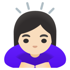 A quoi ressemblent les emoji Femme qui s’incline: peau claire sur Google.