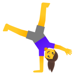 How Woman Cartwheeling emoji looks on Google.