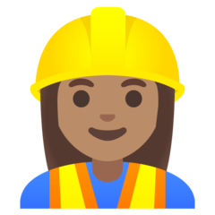 How Woman Construction Worker: Medium Skin Tone emoji looks on Google.