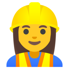 Hur Kvinnlig byggarbetare emoji ser ut på Google.