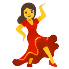 How Woman Dancing emoji looks on Google.