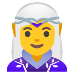 How Woman Elf emoji looks on Google.