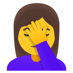 Como o emoji do Mulher decepcionada é exibido no Google.