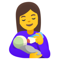 How Woman Feeding Baby emoji looks on Google.