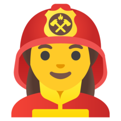 Jak wygląda emoji Kobieta strażak w Google.