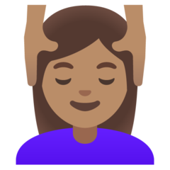 How Woman Getting Massage: Medium Skin Tone emoji looks on Google.