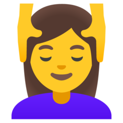 איך אישה מקבלת עיסוי פנים emoji נראה על Google.