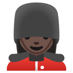 How Woman Guard: Dark Skin Tone emoji looks on Google.