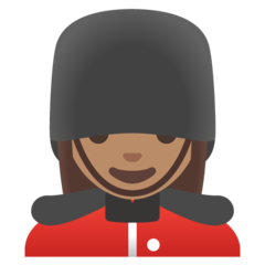 How Woman Guard: Medium Skin Tone emoji looks on Google.