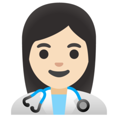 How Woman Health Worker: Light Skin Tone emoji looks on Google.