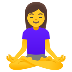 How Woman in Lotus Position emoji looks on Google.