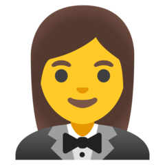 How Woman in Tuxedo emoji looks on Google.