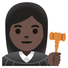 How Woman Judge: Dark Skin Tone emoji looks on Google.