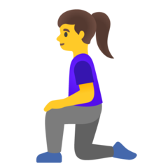 How Woman Kneeling emoji looks on Google.