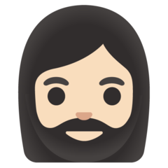 Come Donna con la barba: carnagione chiara emoji appare su Google.