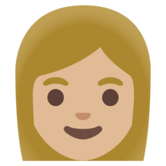 A quoi ressemblent les emoji Femme: peau moyennement claire sur Google.