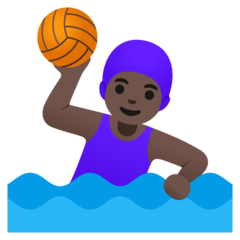 Como o emoji do Mulher jogando polo aquático: pele escura é exibido no Google.