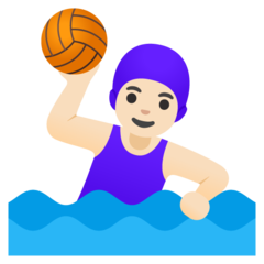 Como o emoji do Mulher jogando polo aquático: pele clara é exibido no Google.