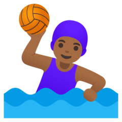 A quoi ressemblent les emoji Joueuse de water-polo: peau mate sur Google.