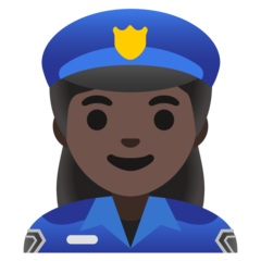 女性警察官: 濃い肌色の絵文字がGoogleでどのように見えるか。