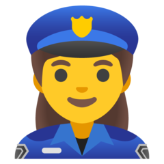 Hur Kvinnlig polis emoji ser ut på Google.