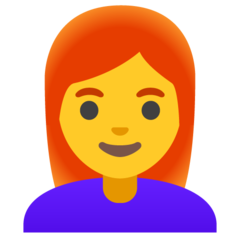 How Woman: Red Hair emoji looks on Google.