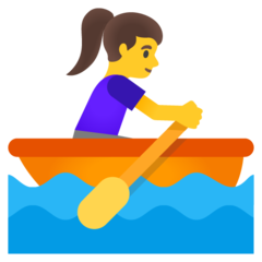 A quoi ressemblent les emoji Rameuse dans une barque sur Google.