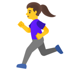 How Woman Running emoji looks on Google.