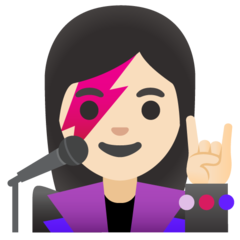 A quoi ressemblent les emoji Chanteuse: peau claire sur Google.