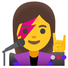 How Woman Singer emoji looks on Google.