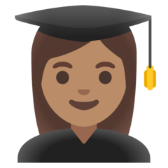 How Woman Student: Medium Skin Tone emoji looks on Google.