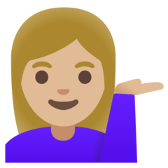 Woman Tipping Hand: Medium-Light Skin Tone Emoji 💁🏼‍♀️