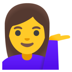 Hur Hjälpande kvinna emoji ser ut på Google.