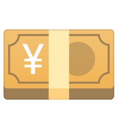 How Yen Banknote emoji looks on Google.