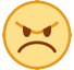 Bagaimana Angry Face emoji terlihat di Htc.