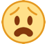 How Anguished Face emoji looks on Htc.