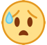 How Anxious Face with Sweat emoji looks on Htc.