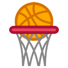 Como o emoji do Bola de basquete é exibido no Htc.