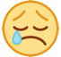 How Crying Face emoji looks on Htc.